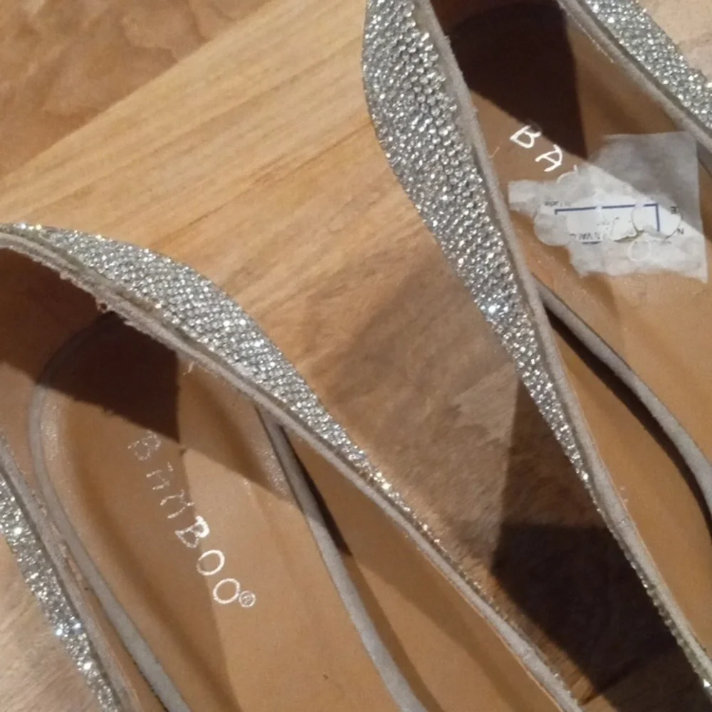 BAMBOO Sparkling Silver Heels